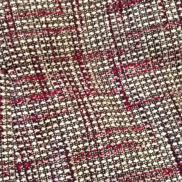 Cute burgundy, black and cream tweed mini skirt. - Picture 6 of 6